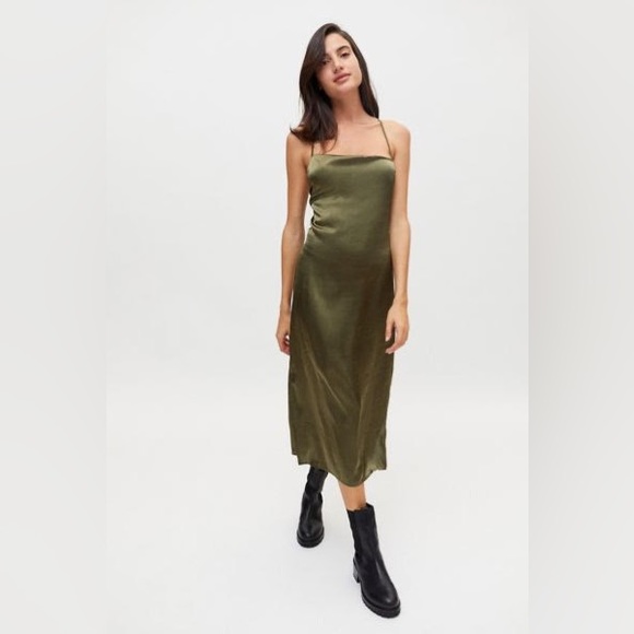 Urban Outfitters Green Silk Dress - Picture 1 of 3